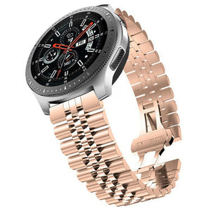 Jubilee Steel Strap, rose gold, on a watch, 3/4 front view
