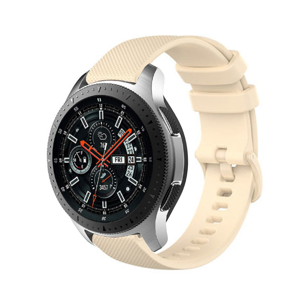 Samsung Galaxy Watch 46mm Premium Silikonarmband (Beige)