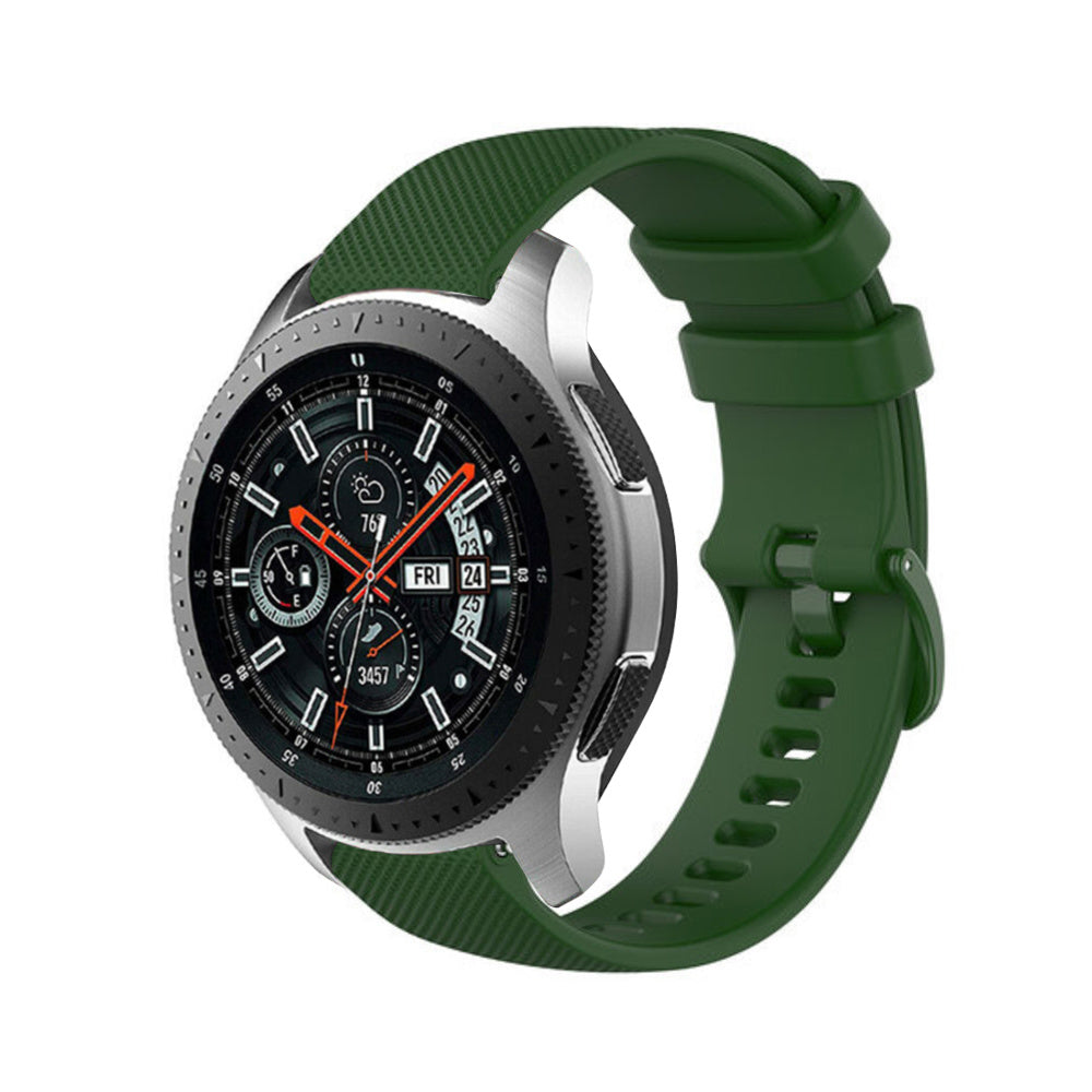 Samsung Galaxy Watch 46mm Premium Silikonarmband (Armee Grün)