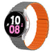 Samsung Galaxy Watch 5 44mm Magnetic Silicone Strap Perfect Fit (Grey/Orange)