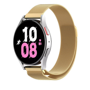 Milanese Strap, gold, on a watch, 3/4 front view