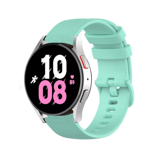 Premium Silicone Strap, aqua, on a watch, 3/4 front view