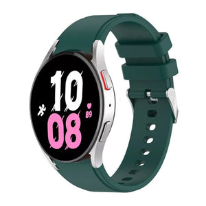 Silicone Strap 'Perfect Fit', dark green, on a watch, 3/4 front view