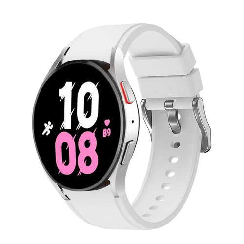Silicone Strap 'Perfect Fit', white, on a watch, 3/4 front view