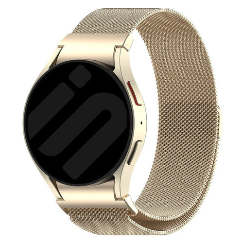 Milanese Strap 'One Push', champagne, on a watch, 3/4 front view