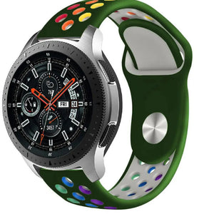 Silicone Sport Strap, on a watch, 3/4 front view