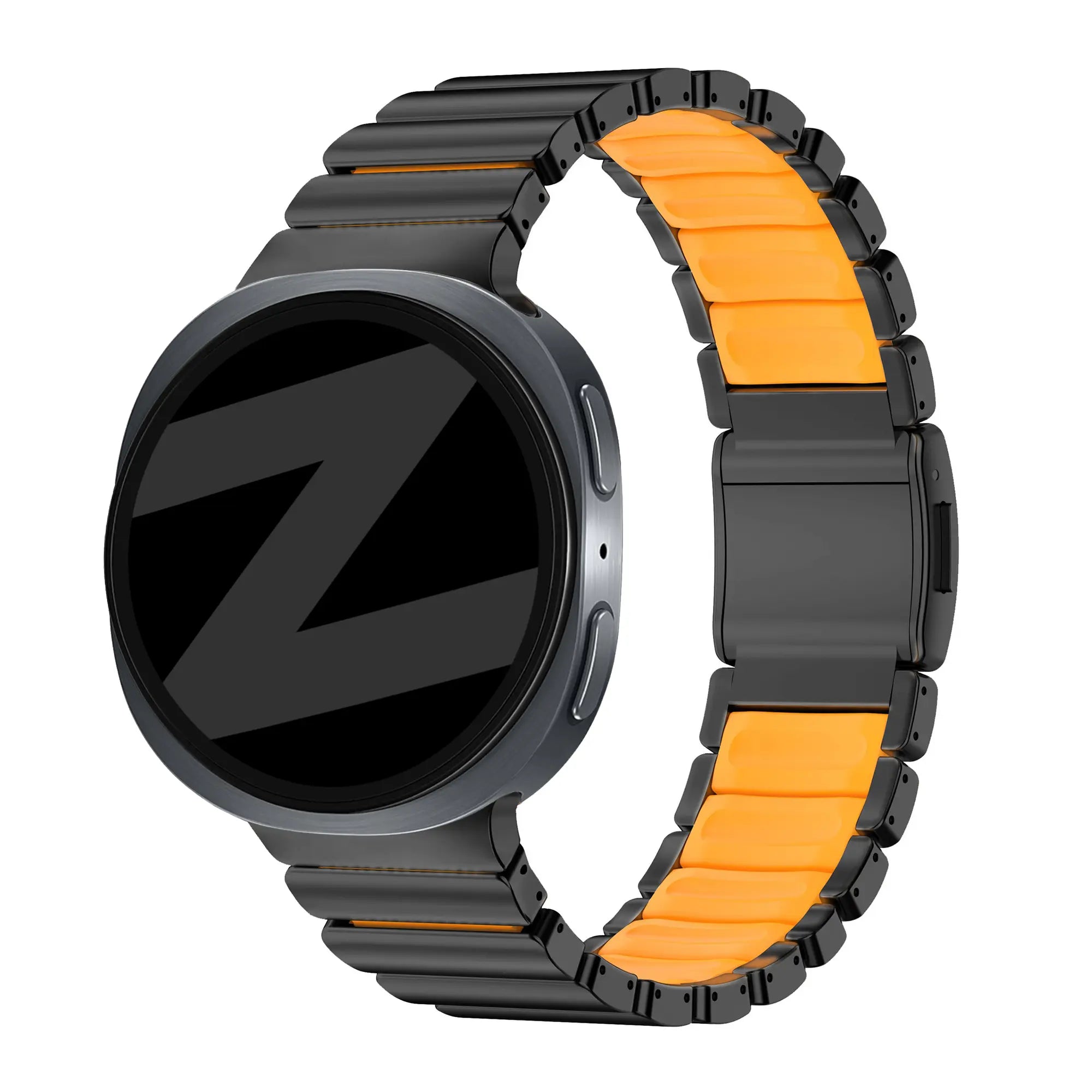 Bandz Samsung Galaxy Watch 9 - 40mm Titanarmband 'Hybrid' (Schwarz/Orange)