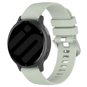 Silicone Classic Strap, light green, on a watch, 3/4 front view