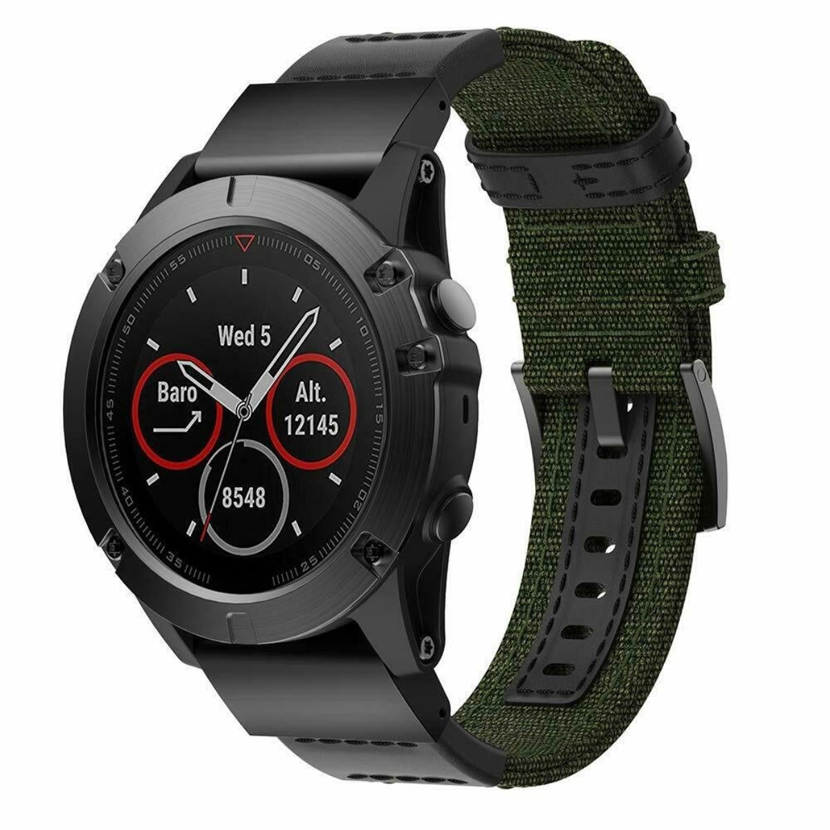 Garmin Fenix 7 Nylon-Hybridarmband (Armee Grün)