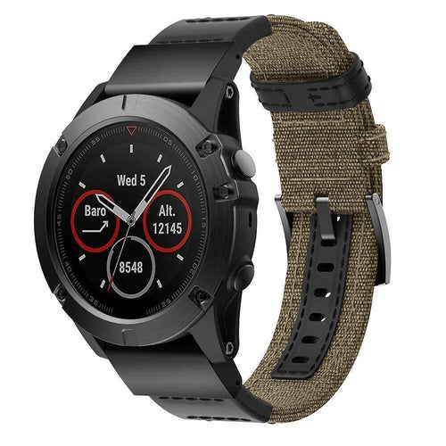 Garmin Approach S70 - 47mm Hybrid Nylonarmband (Beige)