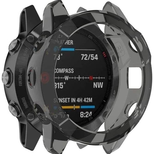 Garmin Fenix 6x TPU Case (Transparent Black)