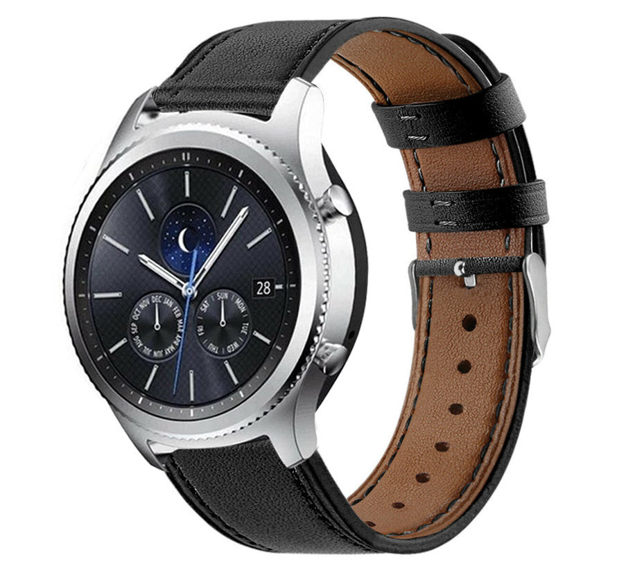 Samsung Gear S3 Classic / deontier Lederarmband (schlankes Schwarz)