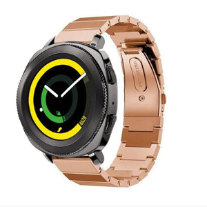 Premium Metal Strap, rose gold, on a watch, 3/4 front view