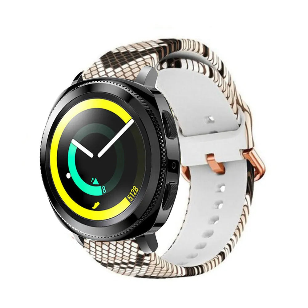 Print Silicone Strap, on a watch, 3/4 front view