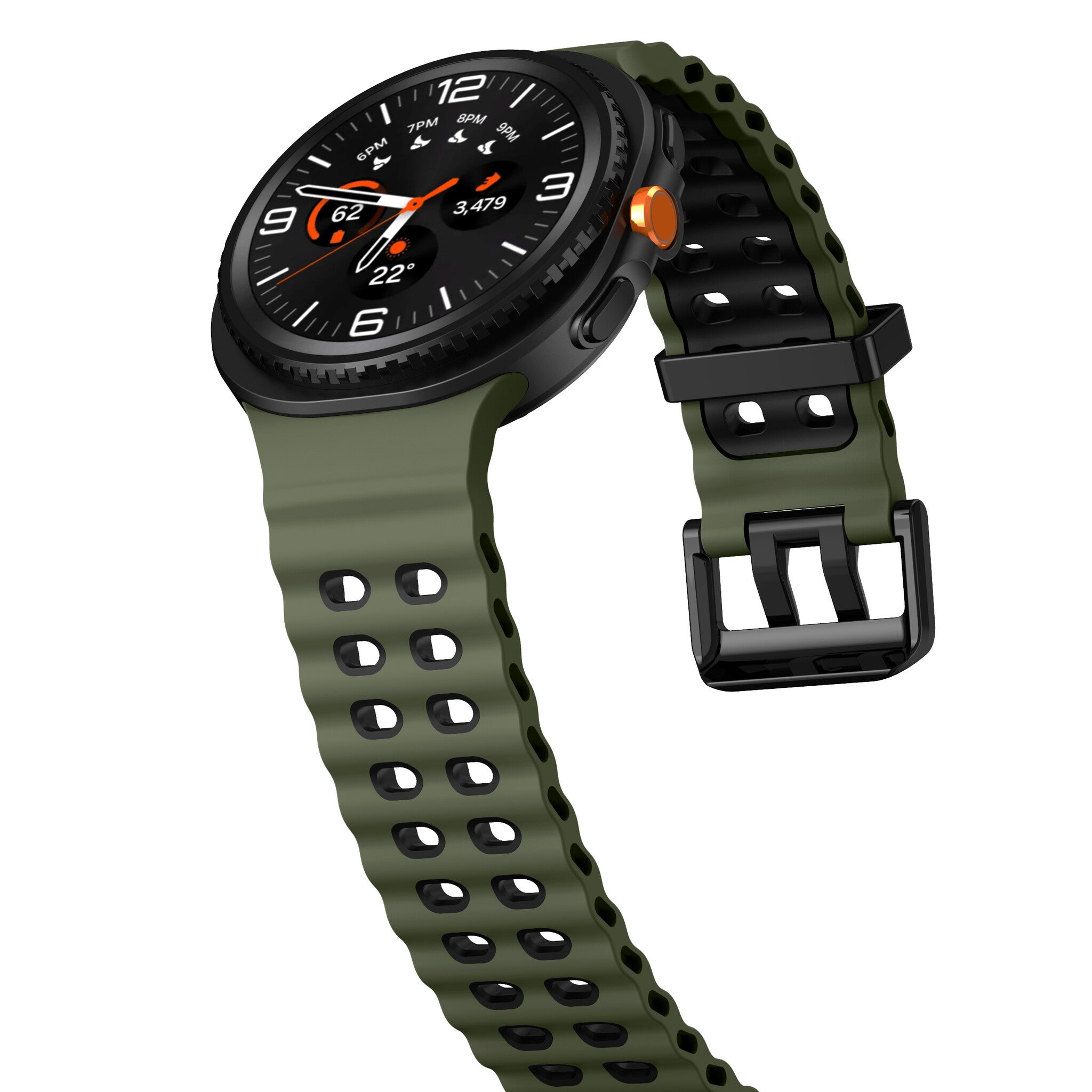 Samsung Galaxy Watch 9 - 44mm Ocean Armband (Olivgrün/Schwarz)