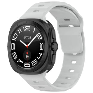 Outdoor Silicone Strap, grey, on a watch, 3/4 front view