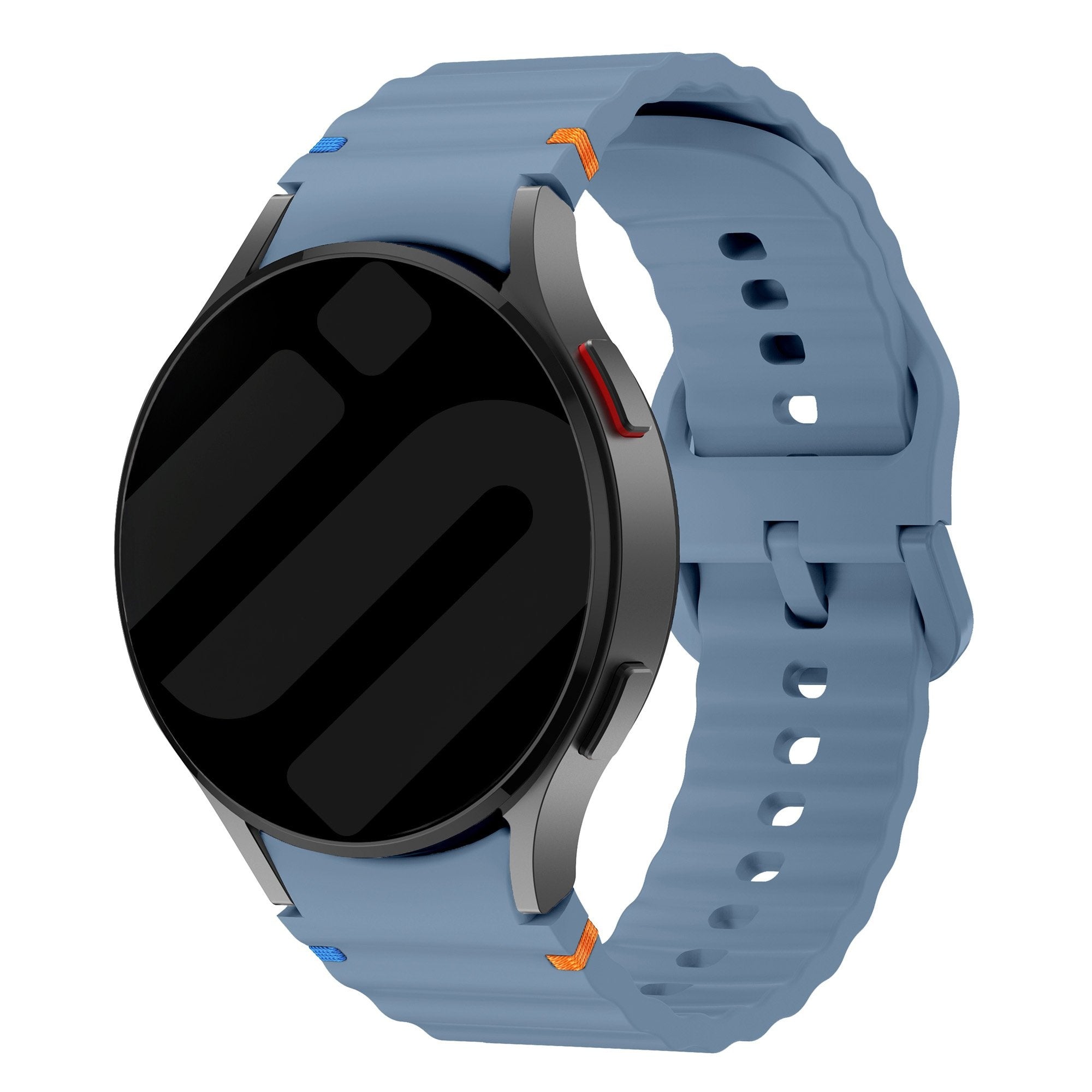 Samsung Galaxy Watch Fe mit wellenförmigem Armband (Grau/Blau)