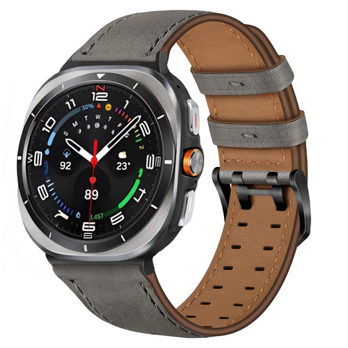 Samsung Galaxy Watch Ultra 2 Doppelnadel-Lederarmband (Grau)