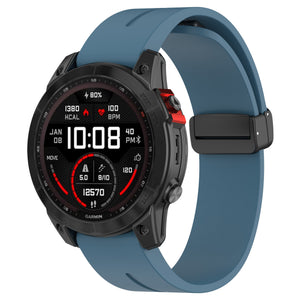 Garmin Quatix 7x Solar D-Schnalle Silikonarmband (Grau/Blau)