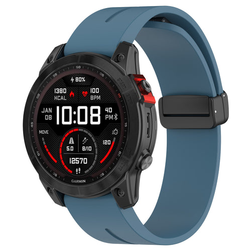 Garmin Forerunner 965 D-Buckle Silicone Strap (Grey-Blue)