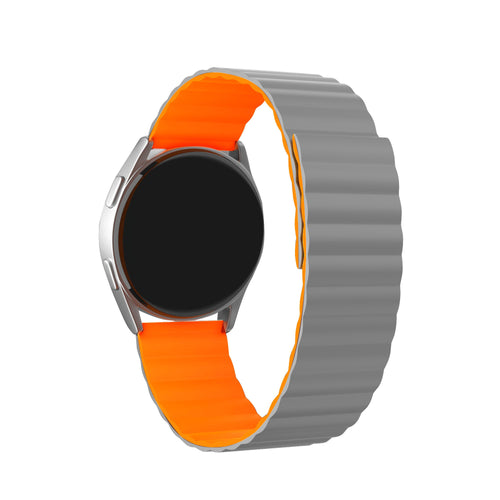 Huawei Watch GT 7 Pro Magnetic Silicone Strap (Grey/Orange)