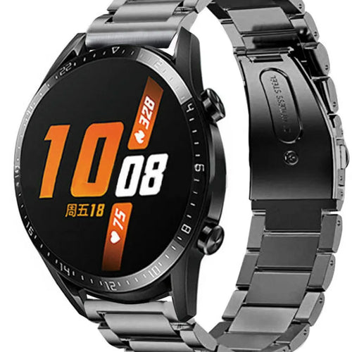 Titanium Strap, graphite, on a watch, 3/4 front view