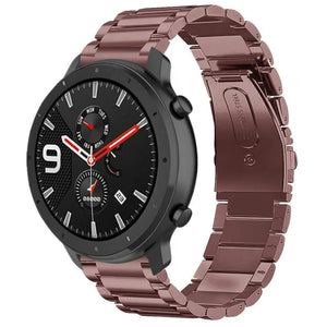 Steel Strap, bronze, on a watch, 3/4 front view