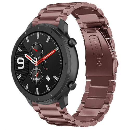 Steel Strap, bronze, on a watch, 3/4 front view