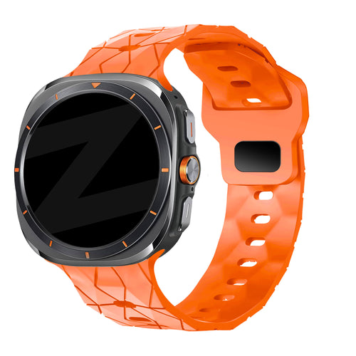 galaxy watch ultra silicone hexagons straps orange
