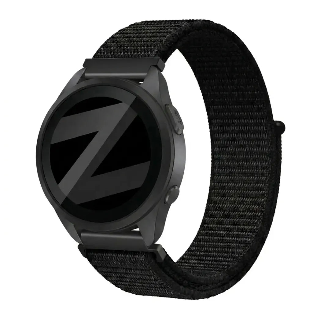 Bandz Garmin Forerunner 165 Nylon Loop Armband (Schwarz)