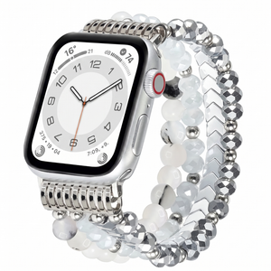 Apple Watch Schmuckarmband mit Perlen (Silber)