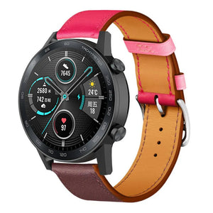 Leather Strap 'Duo', on a watch, 3/4 front view