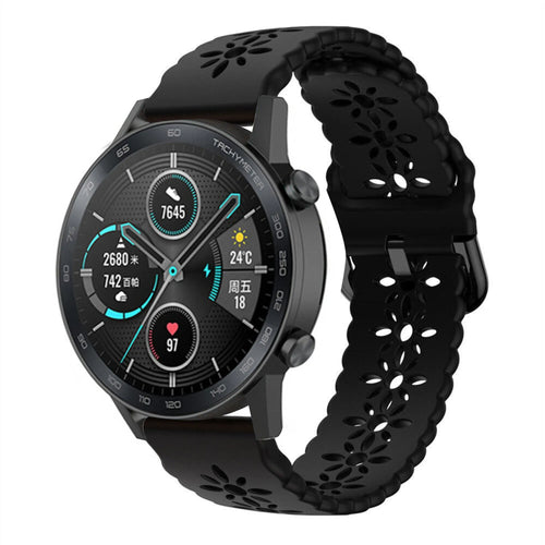 honor-magic-watch-2-siliconen-bandje-patroon-zwart