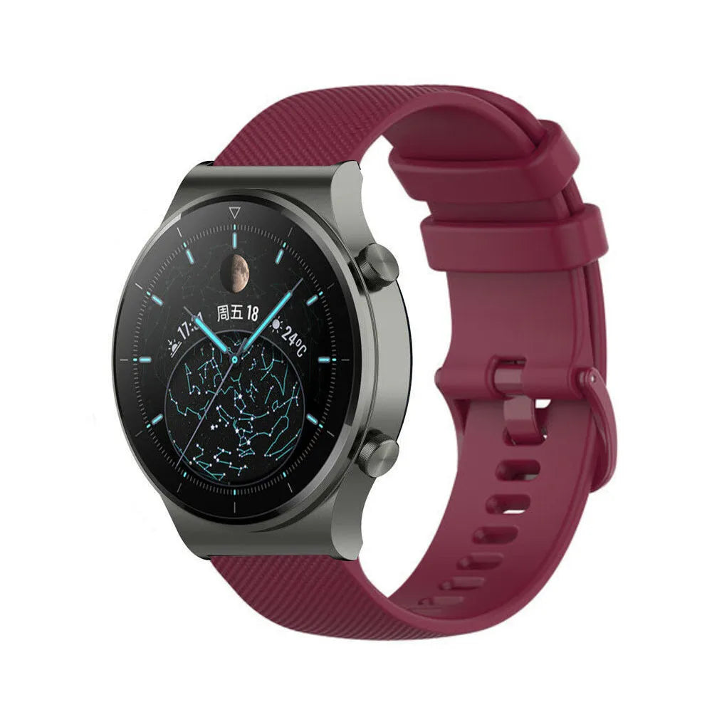 Premium Silicone Strap, on a watch, 3/4 front view
