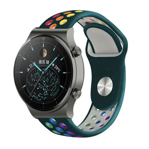 Silicone Sport Strap, on a watch, 3/4 front view