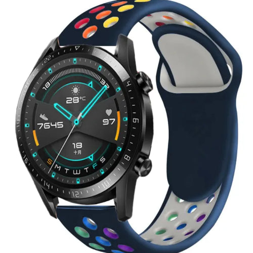 Silicone Sport Strap, on a watch, 3/4 front view