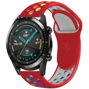 Silicone Sport Strap, on a watch, 3/4 front view