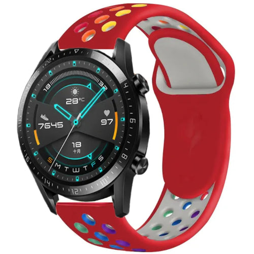 Silicone Sport Strap, on a watch, 3/4 front view