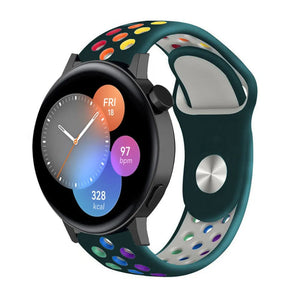 Silicone Sport Strap, on a watch, 3/4 front view