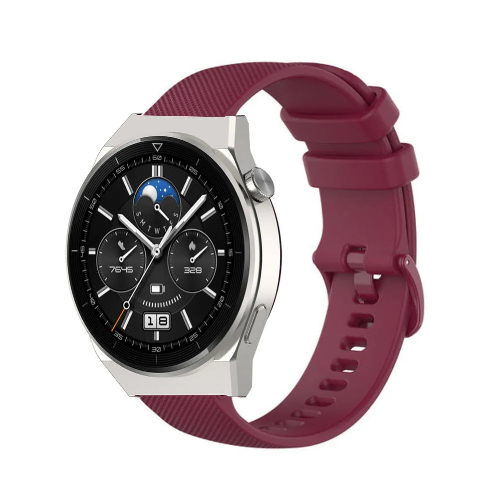 Premium Silicone Strap, on a watch, 3/4 front view