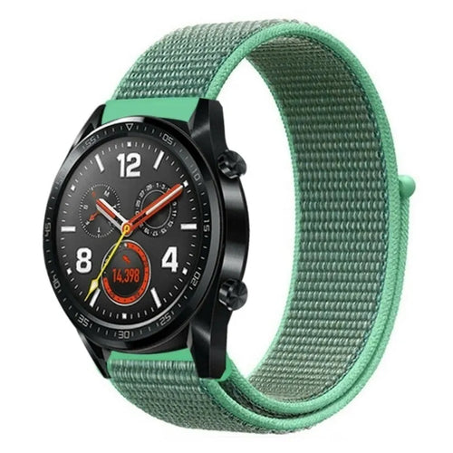 Nylon Strap, mint, on a watch, 3/4 front view