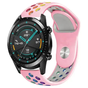 Silicone Sport Strap, on a watch, 3/4 front view