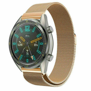 Milanese Strap, rose gold, on a watch, 3/4 front view