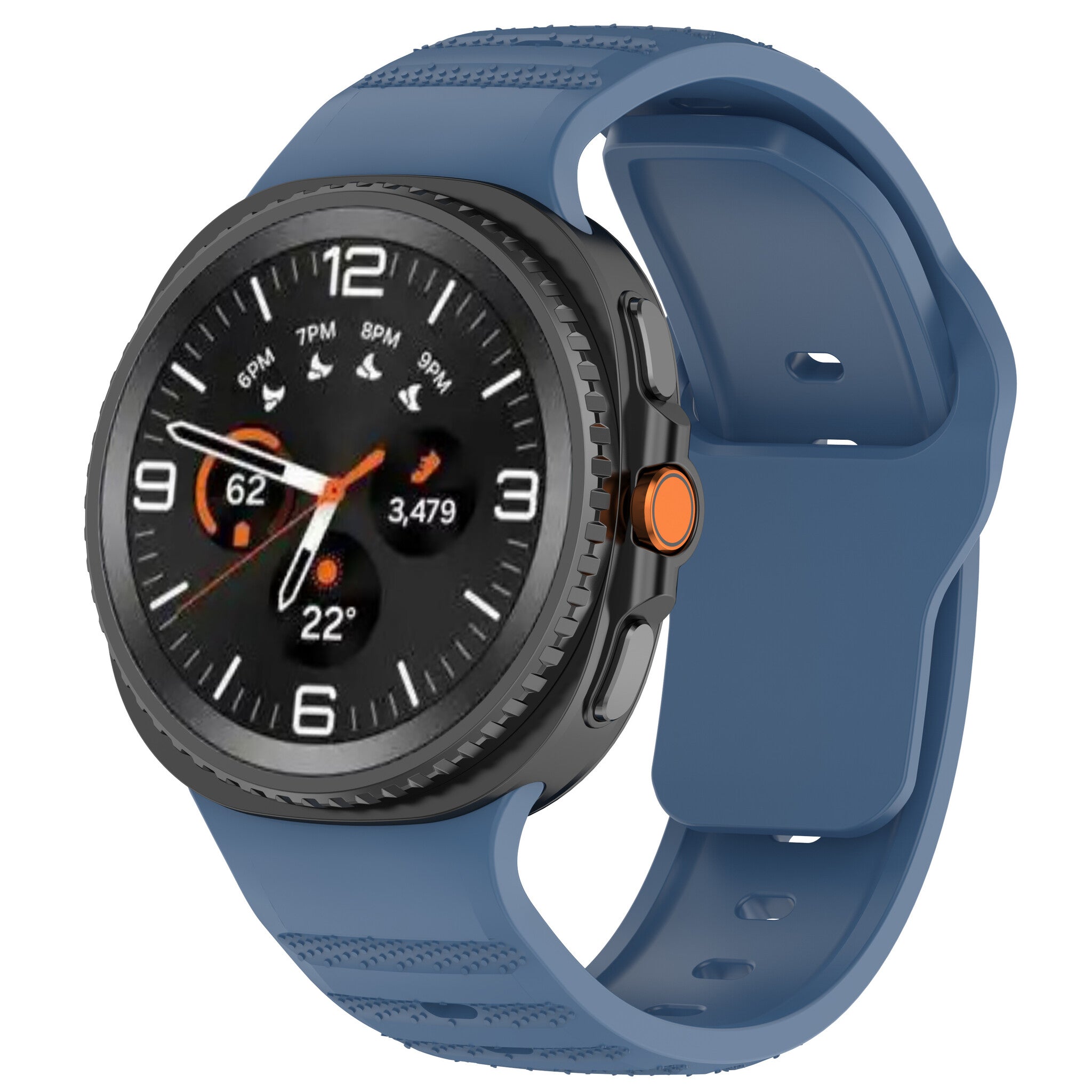 Samsung Galaxy Watch 9 - 44mm Outdoor Silikonarmband (Graublau)