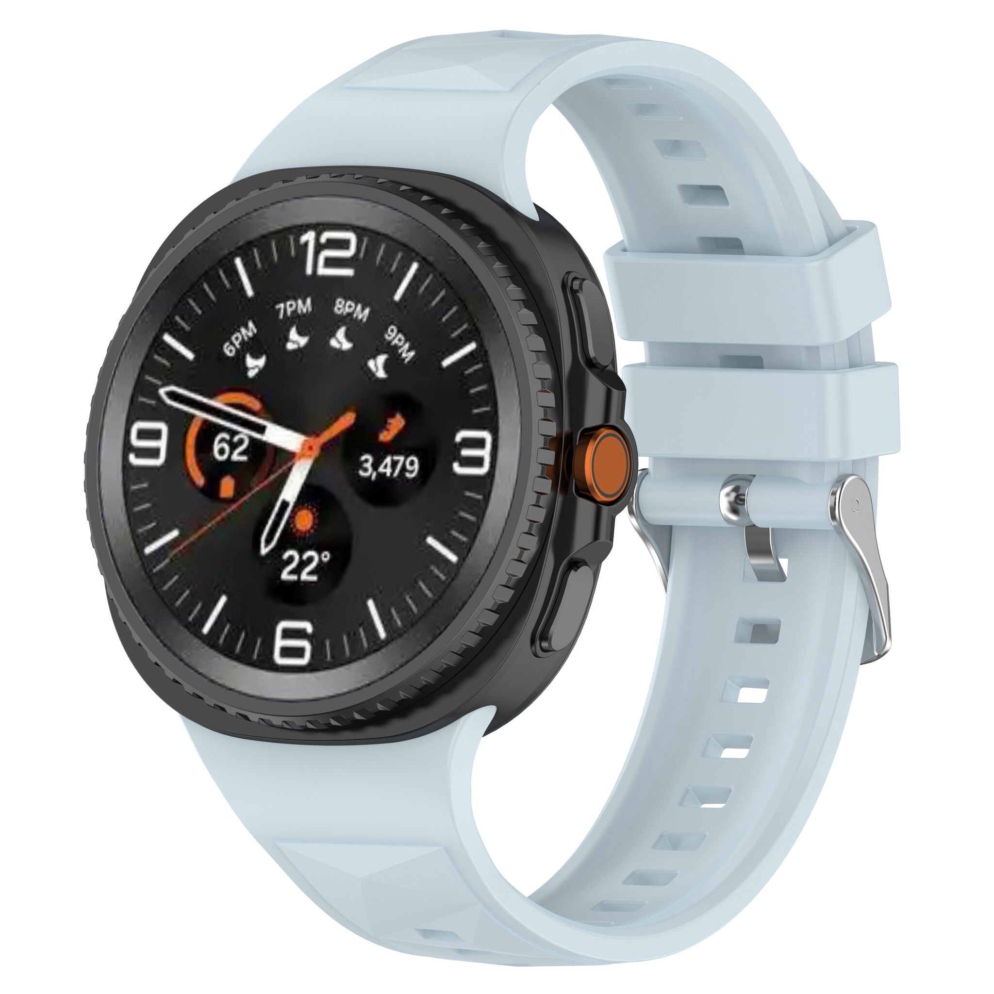 Samsung Galaxy Watch 9 - 44mm Silikonarmband in Diamantoptik (Hellblau)