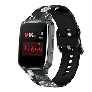 Print Silicone Strap, on a watch, 3/4 front view