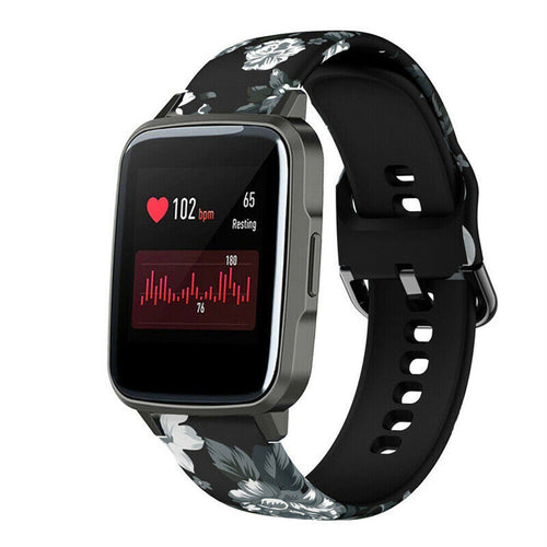 Print Silicone Strap, on a watch, 3/4 front view