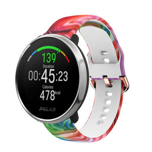 Print Silicone Strap, on a watch, 3/4 front view