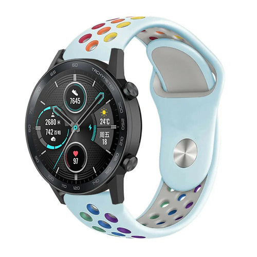 Silicone Sport Strap, on a watch, 3/4 front view