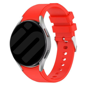 Silicone Strap 'Perfect Fit', bright red, on a watch, 3/4 front view